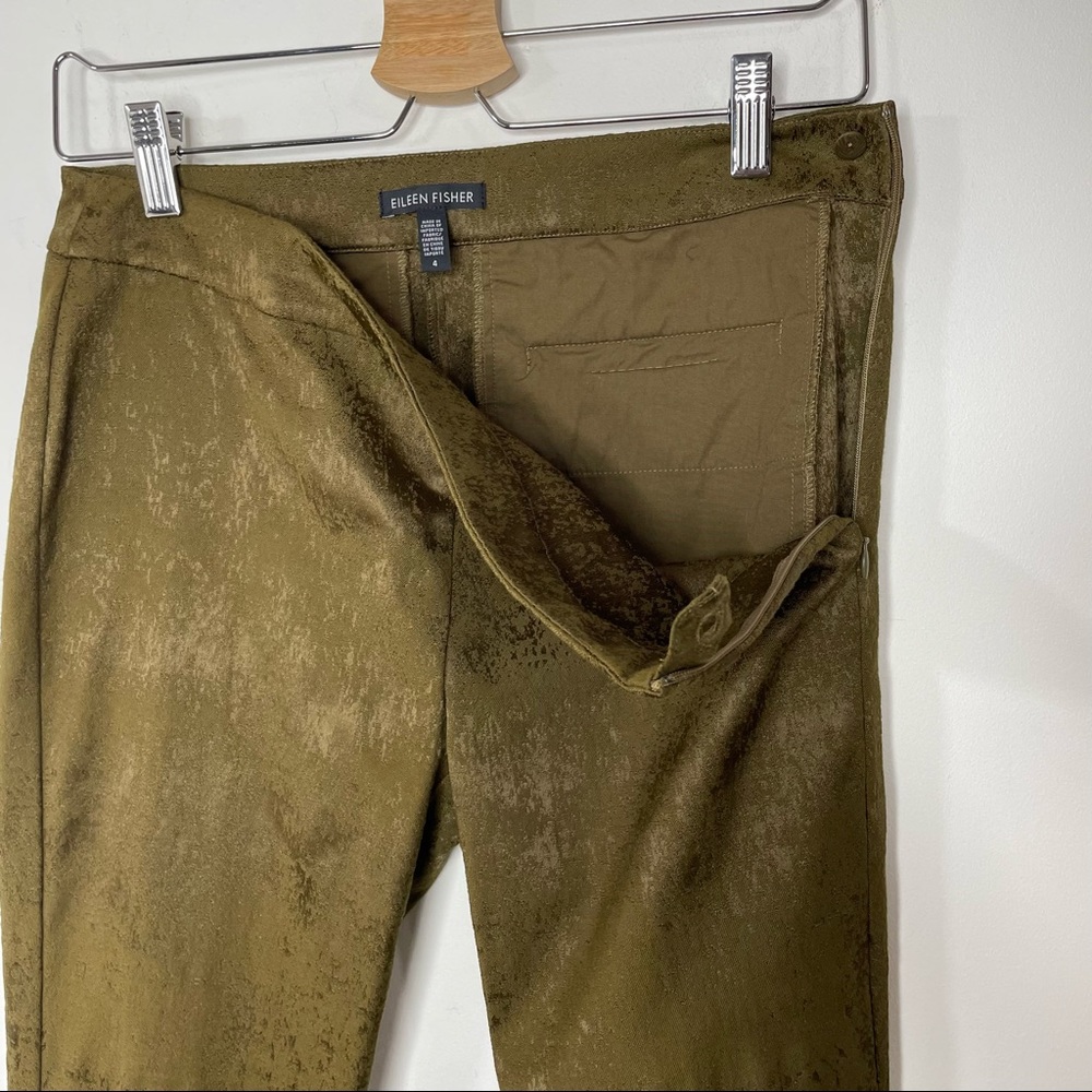 Eileen Fisher Copper Brown Organic Cotton Stretch Slim Leg Pants - Picture 8 of 11